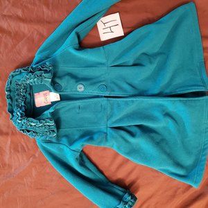 teal green pea coat 4T